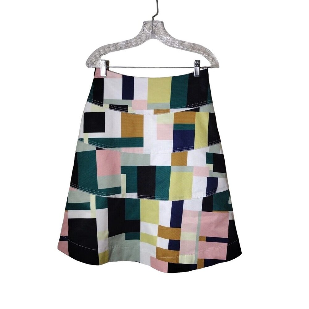 The Lines In Between Skirt Womens Large Layered Geometric 70s Retro